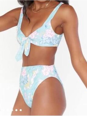 Show Me Your MuMu Blue World Map Bikini Top